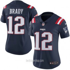 Womens New England Patriots #12 Tom Brady Limited Navy Blue Rush Vapor Jersey Bestplayer